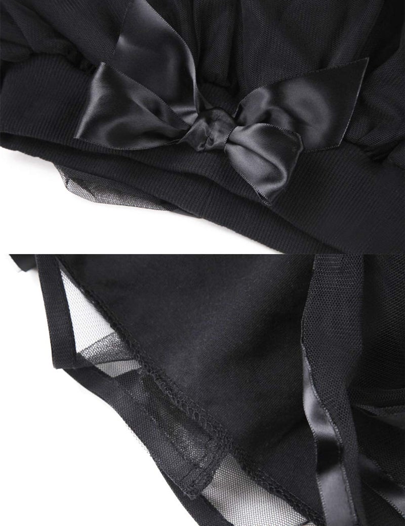 BGFKS 4 Layered Tulle Tutu Skirt for Girls with Matching Hairbow,Girl Ballet Tutu Skirt (Black, 4-5 Years) - Image 4